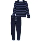 Schiesser Pyjama lang royal blue/koningsblauw / donkerblauw