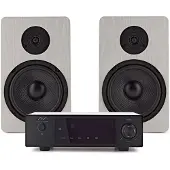 AVCOM Solid State Amplifier with 6" Passive Speakers White