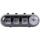Karlsson - Wekker Retro Tube Calendar Flip Zwart
