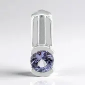 Cavill - Zilveren Hanger met 0,425 ct Ronde Tanzaniet - 925 Sterling Zilver Palladium - Moderne Elegante Luxe Sieraad Dagelijks