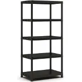 Keter Kunststof opbergrek - Extra diep - 400 kg draagkracht - 5 planken - 60x90x187cm - Zwart
