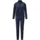 Charlie Choe dames huispak velours met rits - Navy - Donkerblauw / S
