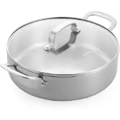 Dagelijkse Kost Sauteerpan braadpan proline 3-ply rvs 26cm geschikt voor alle vuren