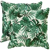 vidaXL Kussensloop 2 st HOUTEN Bladpatroon 65 x 65 cm Polyester