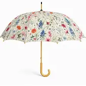 Mars & More parasol, bloemenprint, crèmekleurig, 105 cm