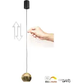 Steinhauer Belluno 4587ME – Messing hanglamp met amber glazen bol