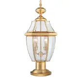 QUOIZEL Elstead Newbury buitenlamp, staande, E14, 2 lichtpunten, gepolijst messing, IP44