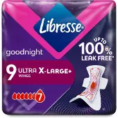 Libresse Ultra Thin Goodnight Extra Wing Maandverband 6 x 9 stuks