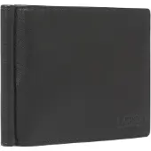 L.credi Leren kaarthoes geldclip David Mini Card Holder Black zwart