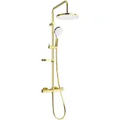 Mexen KX05 opbouwdouchekolomset met regendouche en thermostatische kraan, goud/wit - 771500591-50