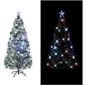 vidaXL Kerstboom met LED en standaard 210 cm glasvezel