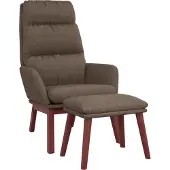 vidaXL Relaxstoel met voetenbank stof taupe
