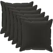 vidaXL Kussensloop 6 st HOUTEN Zwart 40 x 40 cm Polyester