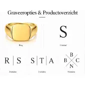 Yehwang Heren Zegelring Initialen Goud, USA 8 / NL 18 (57mm)