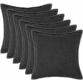 vidaXL Kussensloop 6 st HOUTEN Donkergrijs 40 x 40 cm Bouclé