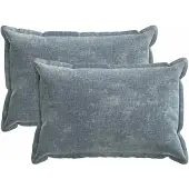 vidaXL Kussensloop 2 st HOUTEN Lichtblauw 40 x 60 cm Chenille Stof
