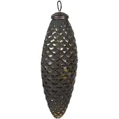 Clayre & Eef Kerstbal Overig 6x5x17 cm Zwart Glas Kerstballen