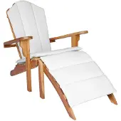vidaXL Adirondack-tuinstoel met voetensteun Naturel Massief Teakhout