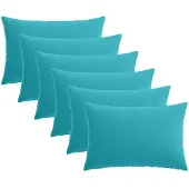 vidaXL Kussensloop 6 st HEERLEN Turquoise 30 x 50 cm Polyester
