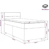 vidaXL Boxspringbed met matras Donkerblauw 100 x 200 cm Fluweel