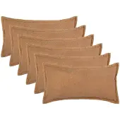 vidaXL Kussensloop 6 st HOUTEN Beige 40 x 70 cm Bouclé