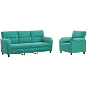 vidaXL Bankstel 2 pcs Turquoise fluweel