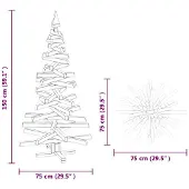 vidaXL Houten kerstboom KOTKA 150 cm Massief grenenhout Bruin
