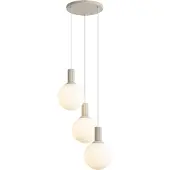 QAZQA Scandinavische hanglamp beige met opaal glas 3-lichts - Polly