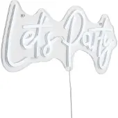 QAZQA Neon Wandlamp Wit Incl. LED - Let's Party