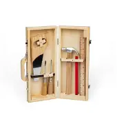 Bigjigs houten gereedschapskist speelgoed DIY set 6-delig FSC.