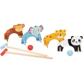 Lelin Houten Dieren Croquet Set – Houten Speelgoed voor Buiten Spelen en Motorische Vaardigheden – Vanaf 3 Jaar