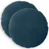 vidaXL Kussensloop 2 st HEERLEN Blauw Diam. 60 cm fluweel