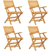 vidaXL Klapstoelen 4 stuks 55x62x90 cm Massief teakhout