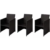 vidaXL Tuinstoelen 3 st Bruin Poly rattan