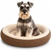 Belviona Donut hondenbed Ø55 cm, zacht, knus & wasbaar, bruin