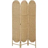 HOMCOM Room Divider-Papierseil, Kiefernholz-120L x 1,8B x 170H cm-Naturholz