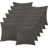 vidaXL Kussensloop 12 st HEERLEN Donkergrijs 40 x 40 cm fluweel