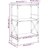 vidaXL Boekenkast 3-laags 59x35x90,5 cm bewerkt hout gerookt eiken