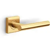 Formani Basics LB7-19BSQ deurkruk geveerd op vierkant rozet - PVD mat goud