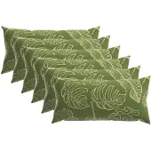vidaXL Kussensloop 6 st HEERLEN Blad Design 40 x 80 cm Polyester