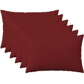 vidaXL Kussensloop 6 st HEERLEN Wijnrood 50 x 70 cm Stof