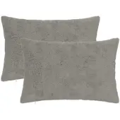 vidaXL Kussensloop 2 st HEERLEN Lichtgrijs 40 x 60 cm Nep Konijnenbont