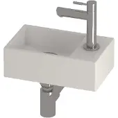 Basic Line Run Fonteinpack 30x18cm - Keramiek - 1 Kraangat - Rechts - Glans Wit / Chroom - 8718835839420 - Rechthoekig - Wastafels, Fonteinen,