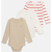 Tommy Hilfiger Rompertje/body 'ESS' beige gemêleerd / rood / wit