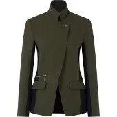 Marc Cain Slim fit lange blazer met tweewegritssluiting