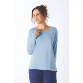 Hajo Premium dames lounge shirt lichtblauw | Maat 36/38