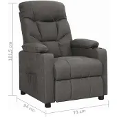 vidaXL Fauteuil verstelbaar stof donkergrijs
