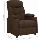 vidaXL Fauteuil verstelbaar stof donkerbruin