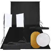 vidaXL Fotostudioset met verlichtingsset, achtergrond en reflector