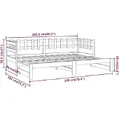 vidaXL Slaapbank uitschuifbaar 2x(90x200) cm massief grenenhout